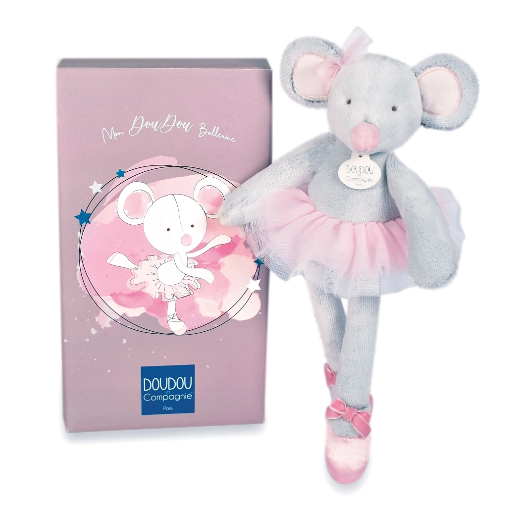 E-shop Doudou et Compagnie Paris Doudou Dárková sada myška šedá balerína 30 cm