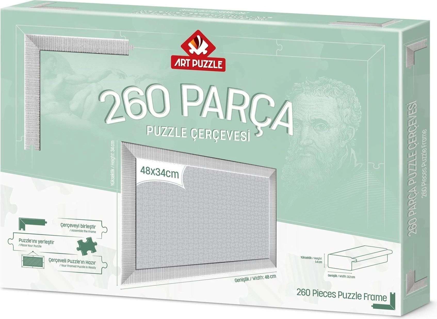 Rám na puzzle 48x34 cm biely