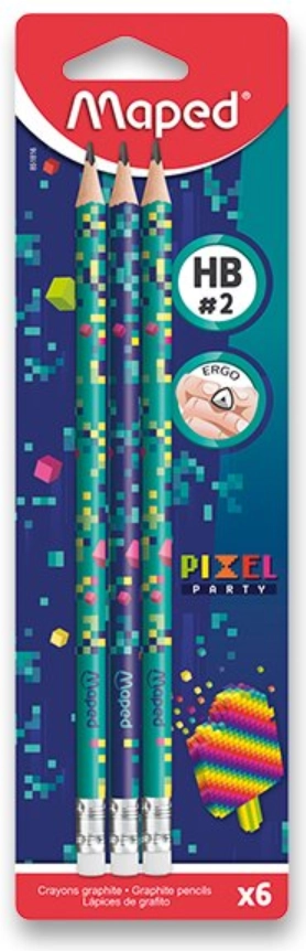 Grafitová ceruzka Maped Pixel Party HB, 6 ks