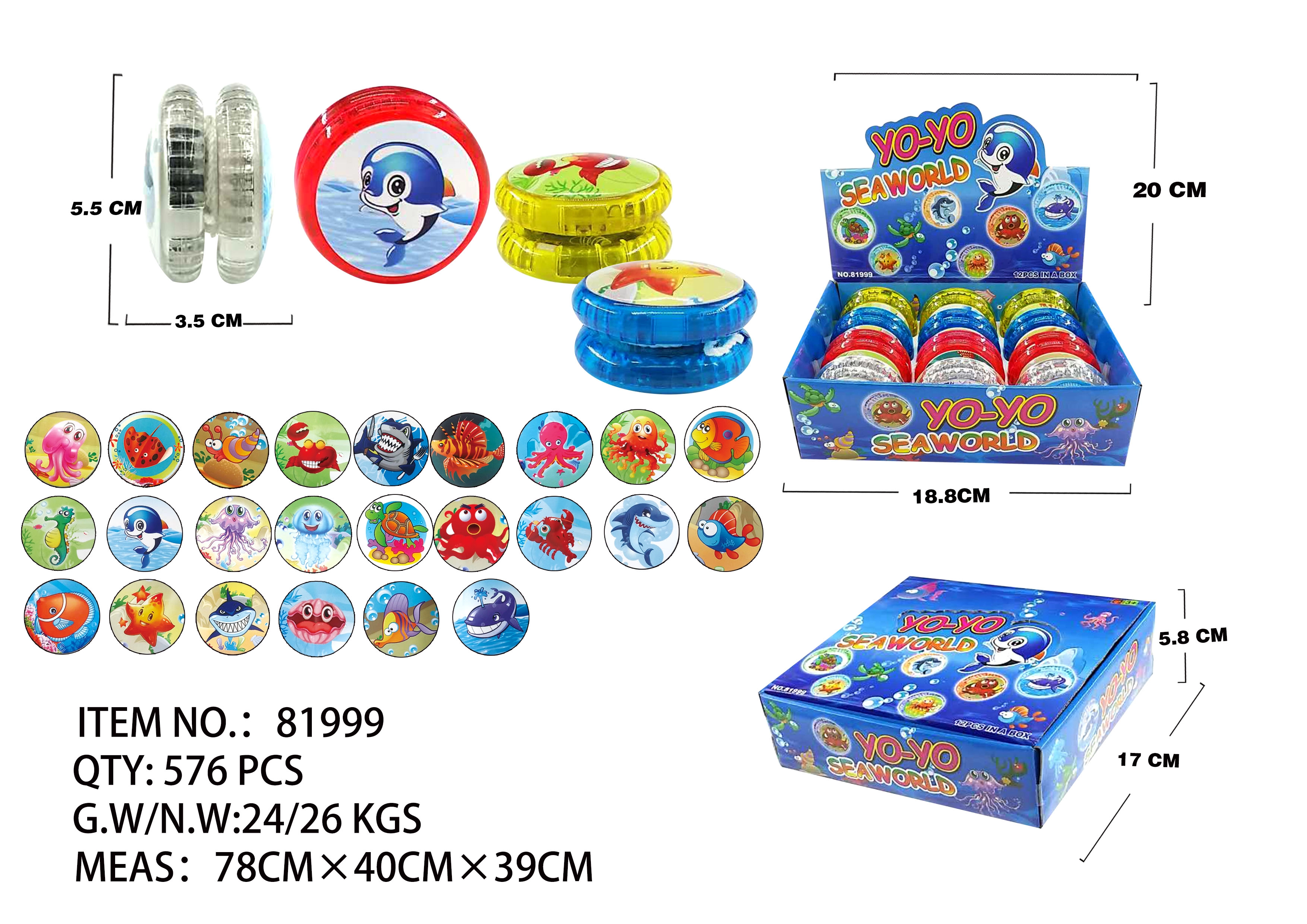 E-shop Jojo so svetelnými efektmi 5,5 cm – motív mora