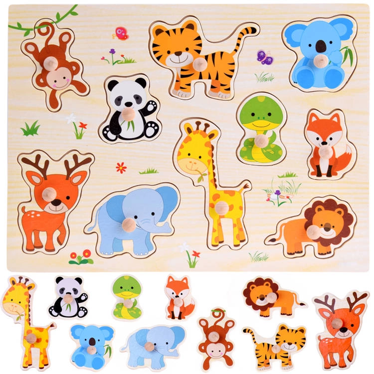 E-shop Inlea4Fun vkladačka puzzle s rúčkami 10 dielikov ZA4721 zvieratká