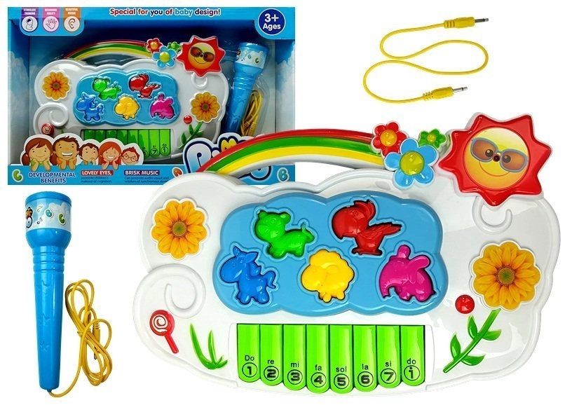 E-shop Lean Toys elektronické klávesy Flowers biele