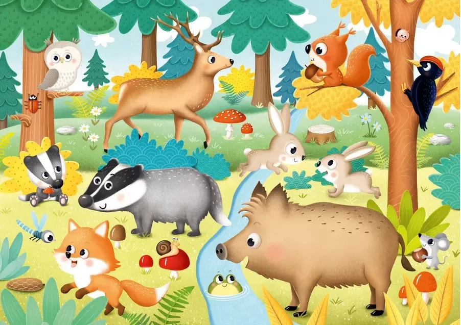 E-shop Puzzle lesné zvieratká XL 15 dielikov DINO