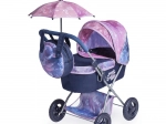 Skladací kočík pre bábiky so slnečníkom a taškou Magic Bubble 60 cm
