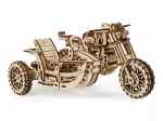 Ugears 3D puzzle motorka s postranným vozíkom – mechanický drevený model