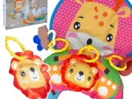 Interaktívny dojčenský vankúš v tvare U WOOPIE BABY s hračkami a hryzátkom