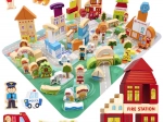 Drevené vzdelávacie mesto puzzle 120 dielikov