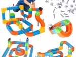 Magnetické konštrukčné kocky – pretekárska a vlaková dráha 140 dielov