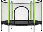 Detská trampolína so sieťou a loptičkami 140 cm zelená