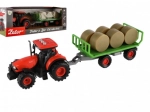 Traktor so zvukom a svetlom s odpojiteľným prívesom a balíkmi sena