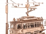3D drevené mechanické puzzle Električka