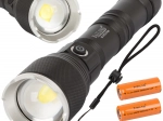 Vojenská taktická baterka Bailong s LED Cree XHP160 a zoomom