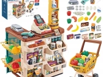 Woopie detský supermarket s vozíkom, pokladňou, skenerom a 48 doplnkami