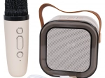 Karaoke set s bezdrôtovým mikrofónom a prenosným Bluetooth reproduktorom s RGB