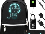 Vodoodolný batoh s USB a svietiacim motívom KRUZZEL 19 l