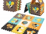 Pevná vzdelávacia penová podložka puzzle zvieratká 85 × 85 cm, 9 dielov