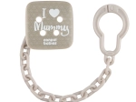 Canpol babies retiazka na cumlík I LOVE MUMMY, sivá