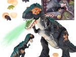 Veľký interaktívny dinosaurus T‑Rex s parou, svetlami a zvukmi, znáša vajíčka