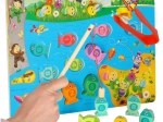 Drevená magnetická hra rybky a včielky montessori 3v1