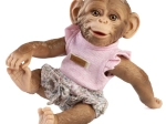 Guca realistická opičia bábika bábätko s vinylovým telom 32 cm