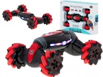 Zábavný červený na diaľku riadený automobil s tancujúcimi kaskadérskymi trikmi