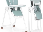 Jedálenská stolička pre deti s nastaviteľnou výškou, dvojitým táckom a poťahom z eko kože ECOTOYS – zelená
