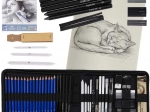 Súprava na skicovanie a kreslenie 54 dielov s puzdrom a skicárom A5