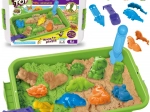 Woopie kinetický piesok 1,5 kg XXL zoo safari so stolíkom a formičkami