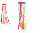Sponky a štipce do vlasov s farebnými vrkôčikmi, 30 cm, 6 ks