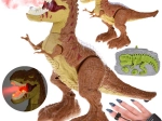 RC dinosaurus ovládaný gestami a diaľkovým ovládačom, svetlá, zvuky a para
