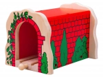 Drevený tehlový tunel pre vláčikodráhy