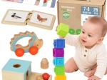 Woopie Green montessori senzorický vzdelávací box 6 v 1 pre deti od 7–8 mesiacov