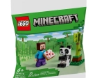 Stavebnica Minecraft Steve a malá panda