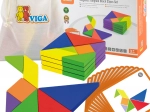 Drevený tangram VIGA s kartičkami – vzdelávacia skladačka z FSC dreva