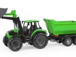 lena worxx traktor deutz-fahr s prívesom a nakladačom