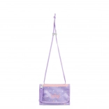 Baagl peňaženka na krk Mazlíčci – fialová textilná peňaženka so šnúrkou