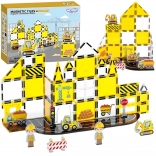 Magnetické stavebné kocky 7,5 cm – stavebná plocha STEAM, 47 dielov Woopie