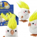 Natahovacia skákajúca plyšová papagáj kakadu biela