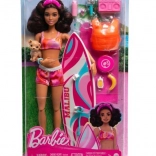 Barbie surfistka s plážovými doplnkami