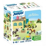 PLAYMOBIL Junior farma s traktorom, prívesom a zvieratkami