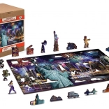 Drevené puzzle New York v noci