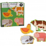 Petit Collage prvé puzzle farmárske zvieratká