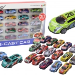 Sada Športových Závodných Autíčok 1:64 - 20 ks