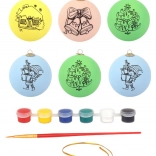 Sada vianočných ozdôb s farbami