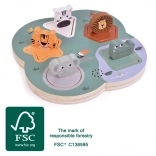 Drevené 3D zvukové puzzle SAFARI pre deti