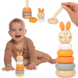 Drevená skladacia veža zajačik SMALL FOOT Montessori