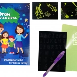 Magický tablet na kreslenie svetlom, grafika a písmená