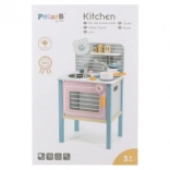 Drevená detská kuchynka so sporákom a rúrou