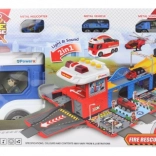 Policajné auto s rozkladacou garážou a svetlami