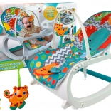 Detské hojdátko a ležadlo 2 v 1 s vibráciami a hudbou – zelené